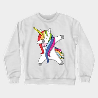 Rainbow Sparkle Dabbing Unicorn Crewneck Sweatshirt